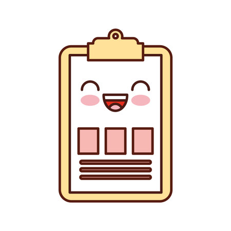 clipboard business graph cartoon vector illustrationのイラスト素材