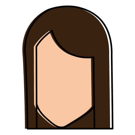 beautiful woman head avatar character vector illustration designのイラスト素材