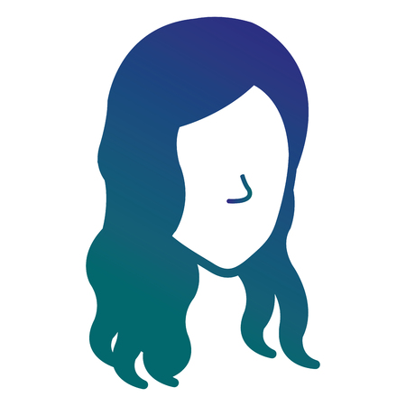 beautiful woman head avatar character vector illustration designのイラスト素材