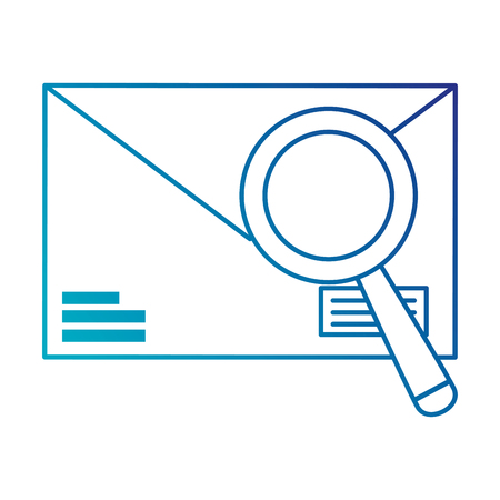 mail envelope with magnifying glass vector illustration designのイラスト素材