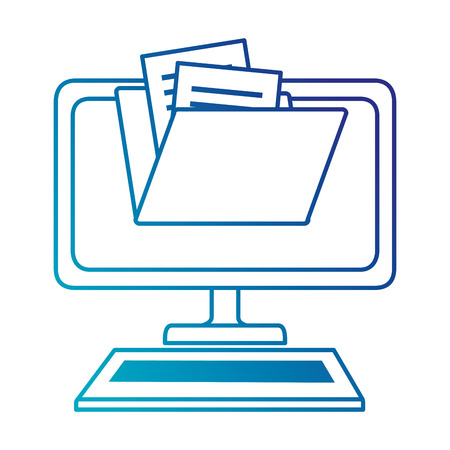 computer desktop with folder vector illustration designのイラスト素材