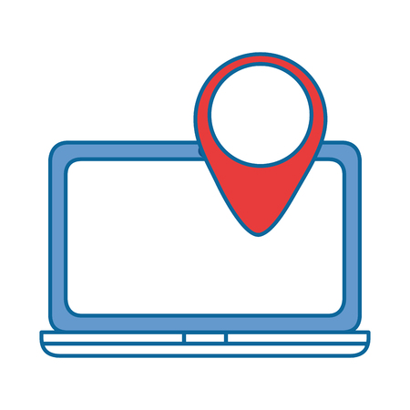 laptop computer with pointer location vector illustration designのイラスト素材