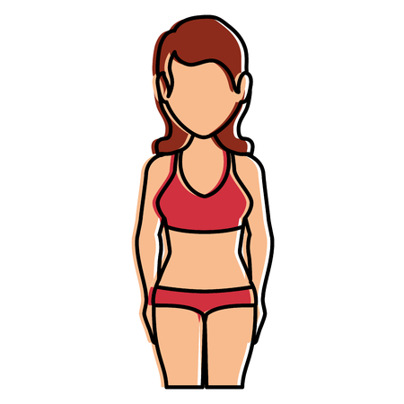 slim woman in a sports suit vector illustration designのイラスト素材