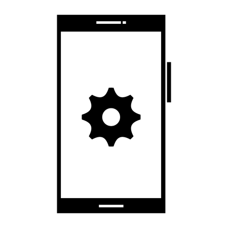 smartphone device with gear vector illustration designのイラスト素材