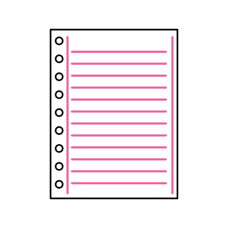 lined paper note page blank school vector illustration