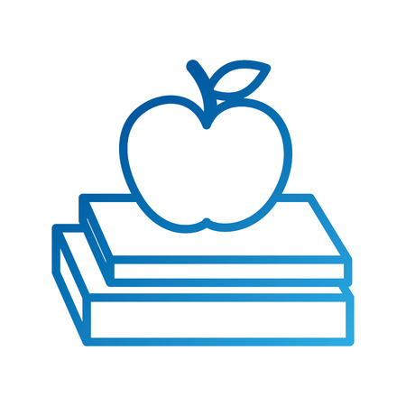 school books and apple study learn concept vector illustrationのイラスト素材