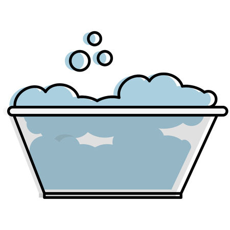 plastic laundry container with foam vector illustration designのイラスト素材
