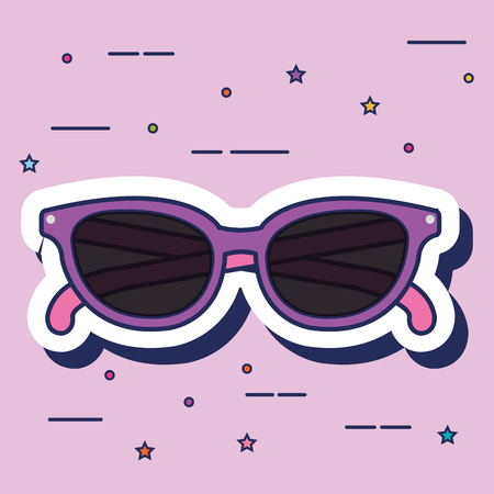 summer sunglasses pop art style vector illustration designのイラスト素材