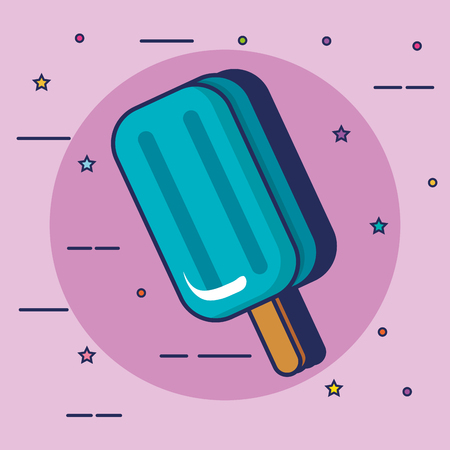 Delicious ice cream pop art style vector illustration designのイラスト素材