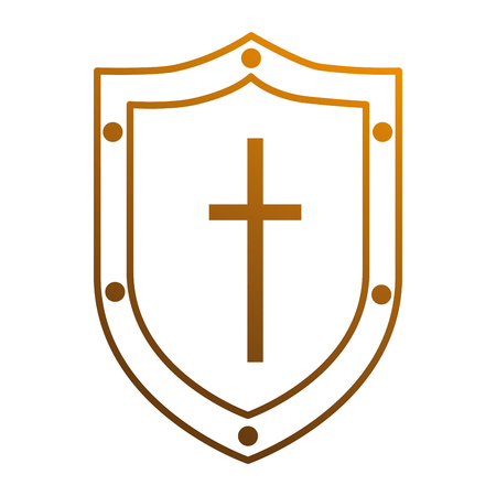 pixelated shield game icon vector illustration designのイラスト素材