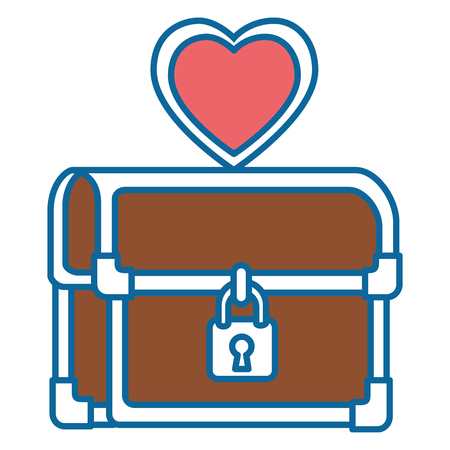 pixelated treasure chest with heart vector illustration designのイラスト素材