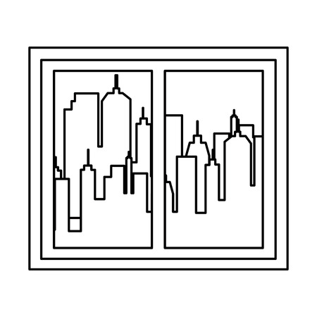 window with city background vector illustration designのイラスト素材