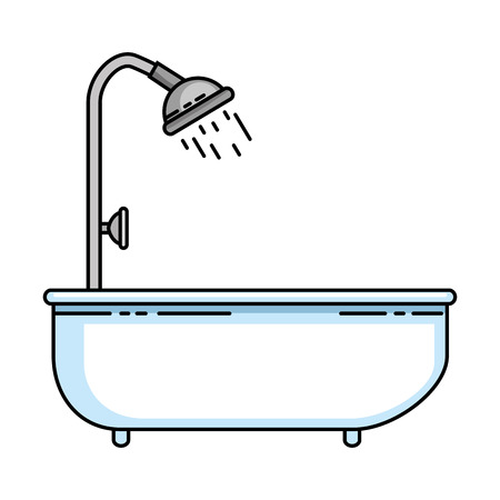 home bathtub isolated icon vector illustration designのイラスト素材