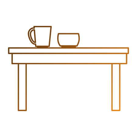 table wooden with coffee cups vector illustration designのイラスト素材