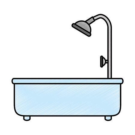 home bathtub isolated icon vector illustration designのイラスト素材