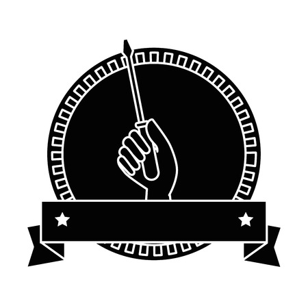 hand worker with screwdriver tool isolated icon vector illustration designのイラスト素材
