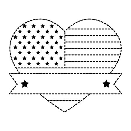 united states of america with heart emblem frame vector illustration designのイラスト素材