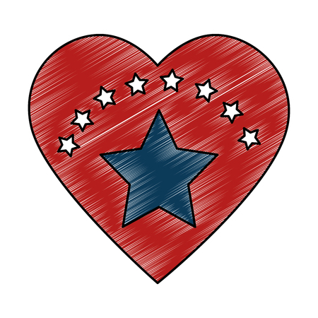 heart with star isolated icon vector illustration designのイラスト素材