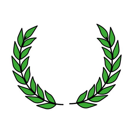 wreath leafs crown icon vector illustration designのイラスト素材