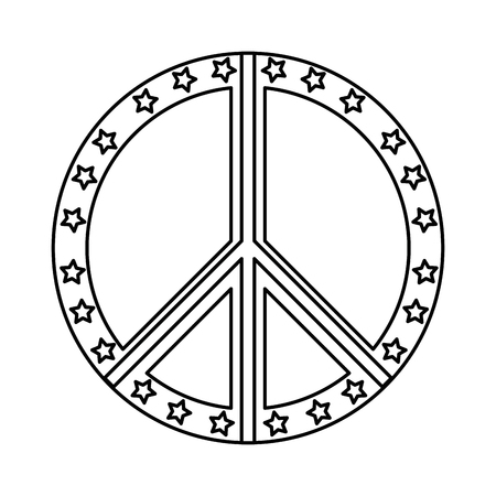 peace symbol with stars vector illustration designのイラスト素材