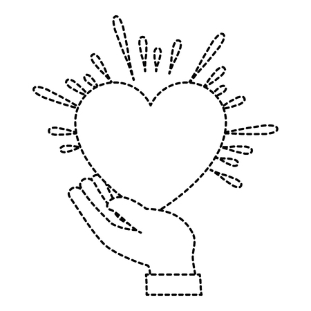 hands human protection with heart vector illustration designのイラスト素材