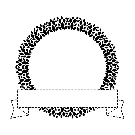 wreath leafs crown icon vector illustration designのイラスト素材