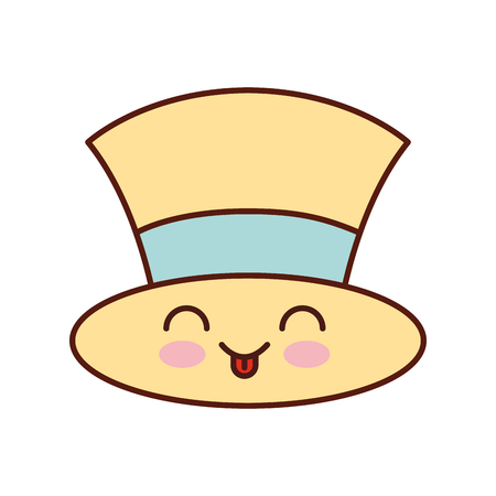 kawaii christmas top hat of snowman accessory vector illustrationのイラスト素材