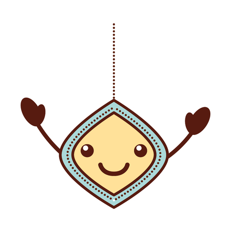 kawaii christmas ball hanging decoration ornament vector illustrationのイラスト素材