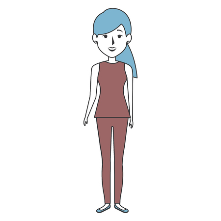 beautiful woman avatar character vector illustration designのイラスト素材