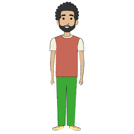 young man avatar character vector illustration designのイラスト素材