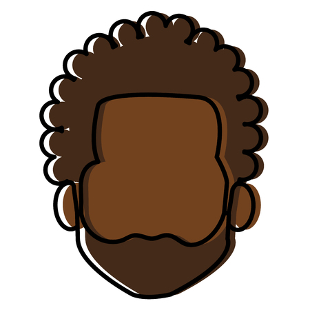 young black man head avatar character vector illustration designのイラスト素材