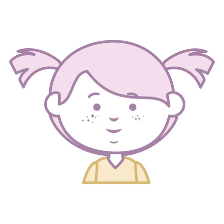 beautiful little girl character vector illustration designのイラスト素材