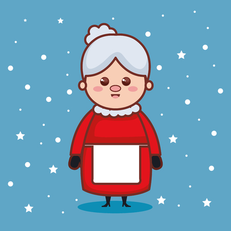 christmas grandmother character icon vector illustration designのイラスト素材