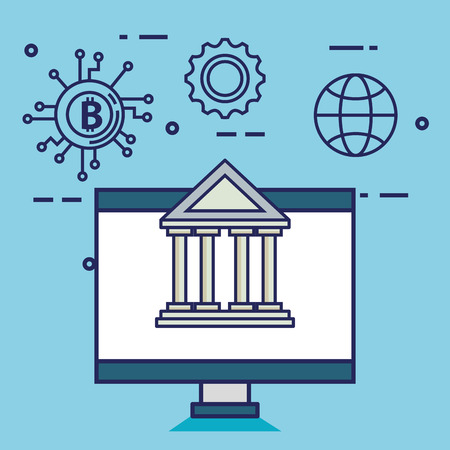 finance with bitcoin icons vector illustration designのイラスト素材