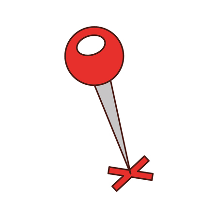 map pin with a cross marker shape location vector illustrationのイラスト素材