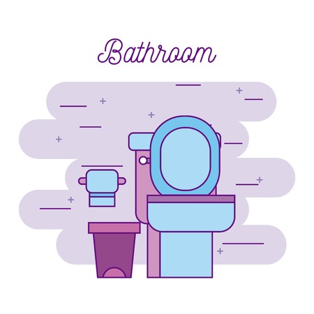 A bathroom toilet and paper trash can image vector illustrationのイラスト素材