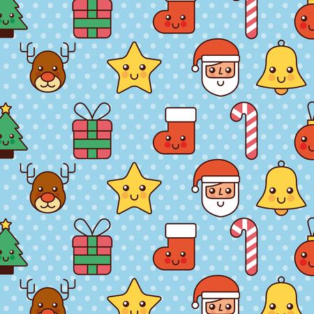 collection icons merry christmas celebration decoration vector illustrationのイラスト素材
