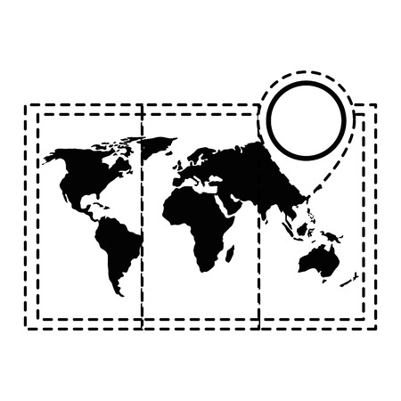 world map paper icon vector illustration designのイラスト素材