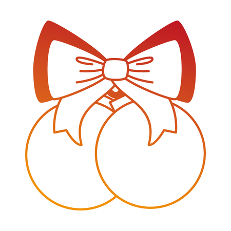 merry christmas balls with bow decorative vector illustration designのイラスト素材