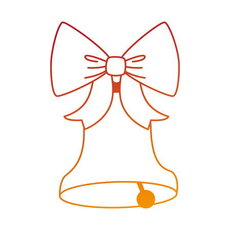 merry christmas bell with bow decorative vector illustration designのイラスト素材