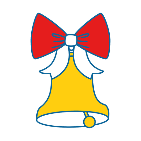 merry christmas bell with bow decorative vector illustration designのイラスト素材