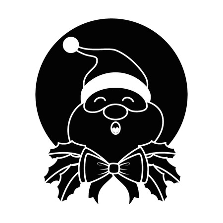 cute santa claus with bow character vector illustration designのイラスト素材