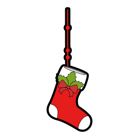 merry christmas socks decorative vector illustration designのイラスト素材