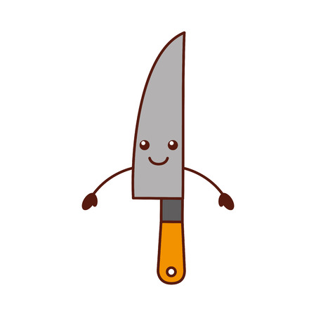 cartoon kitchen knife cutlery steel supply vector illustrationのイラスト素材