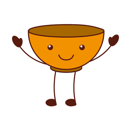 cartoon kitchen bowl dishware empty utensil restaurant vector illustrationのイラスト素材