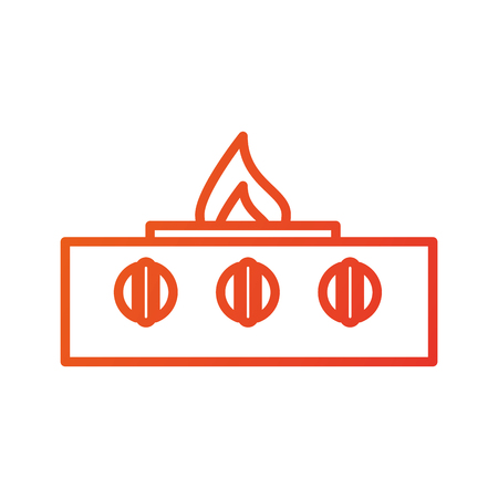 stove front burning flame appliance kitchen vector illustrationのイラスト素材