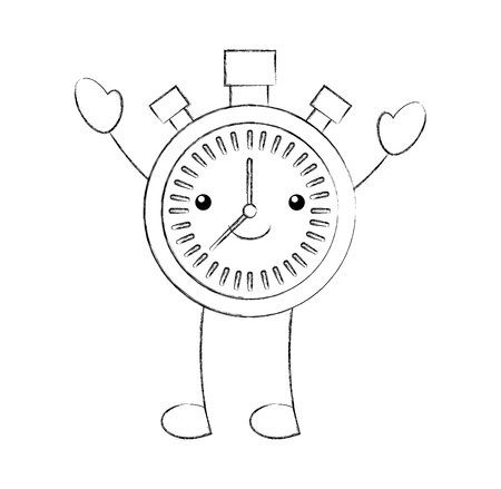 cartoon chronometer countdown speed timer object vector illustrationのイラスト素材