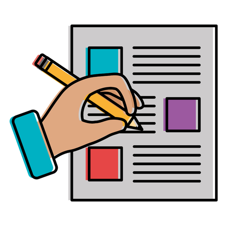 document paper with hand writing vector illustration designのイラスト素材