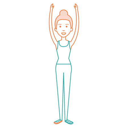 woman doing exercise character vector illustration designのイラスト素材