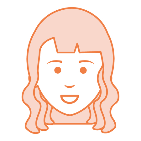 beautiful woman head avatar character vector illustration designのイラスト素材